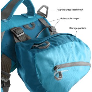 Kurgo Baxter Dog Backpack, Big Baxter, Coastal Blue