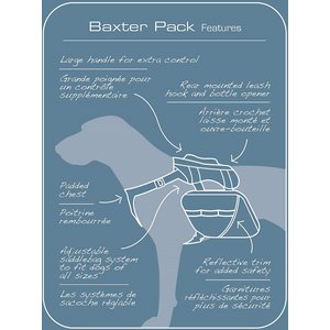 Kurgo Baxter Dog Backpack, Big Baxter, Coastal Blue