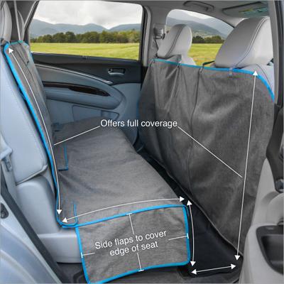 Show full view: Kurgo Coast to Coast Car Seat Cover, Heather Gray/Coastal Blue slide 2 of 9