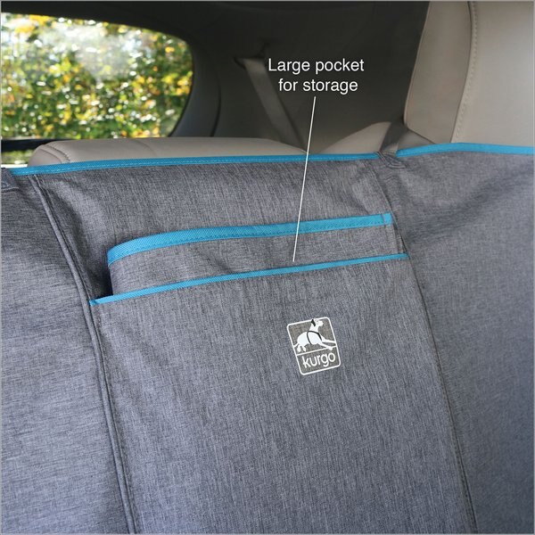 Kurgo Coast to Coast Car Seat Cover, Heather Gray/Coastal Blue