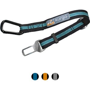 Kurgo Direct to Seatbelt Dog Collar Tether, Coastal Blue