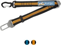 Kurgo Direct to Seatbelt Swivel Dog Collar Tether, Black/Orange