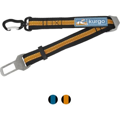 Kurgo Kurgo Direct to Seatbelt Swivel Dog Collar Tether, Black/Orange
