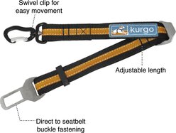 Kurgo Direct to Seatbelt Swivel Dog Collar Tether, Black/Orange slide 2 of 7