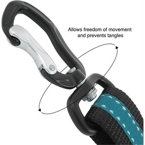 Kurgo Direct to Seatbelt Swivel Dog Collar Tether, Coastal Blue