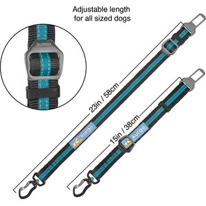 Kurgo Direct to Seatbelt Swivel Dog Collar Tether, Coastal Blue