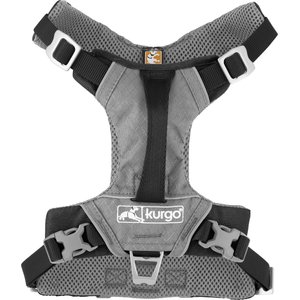 Kurgo Journey Air Polyester Reflective No Pull Dog Harness, Black/Charcoal, Medium: 18 to 28-in chest