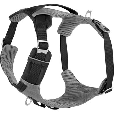 Kurgo Kurgo Journey Air Polyester Reflective No Pull Dog Harness, Black/Charcoal, X-Large: 28 to 44-in chest