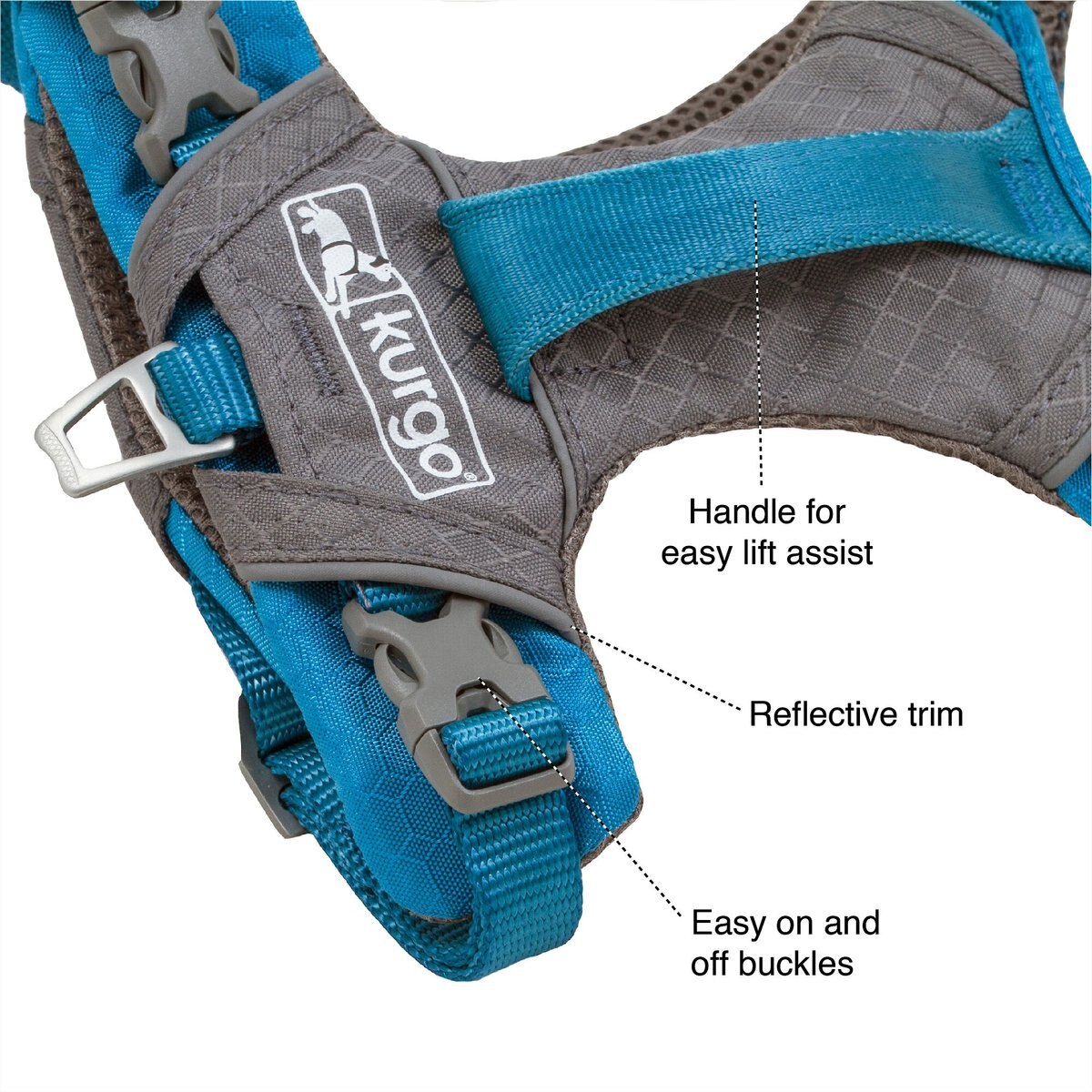 Kurgo Journey Nylon Reflective Dual Clip Dog Harness