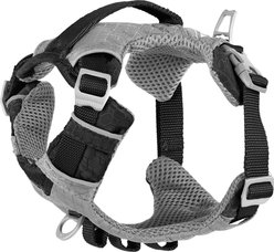 Kurgo Journey Air Polyester Reflective No Pull Dog Harness, Black/Charcoal, X-Small: 12 to 18-in chest