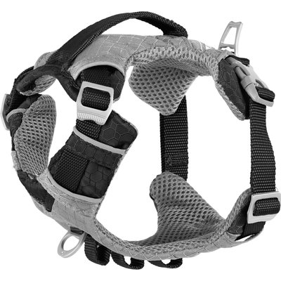 Kurgo Kurgo Journey Air Polyester Reflective No Pull Dog Harness, Black/Charcoal, X-Small: 12 to 18-in chest