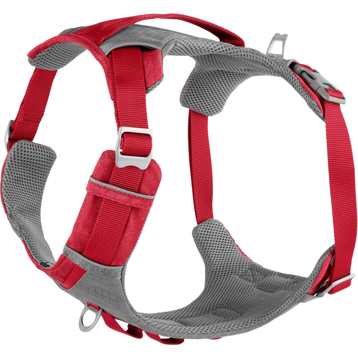 Kurgo Journey Air Polyester Reflective No Pull Dog Harness, Chili Red/Charcoal, X-Large: 28 to 44-in chest