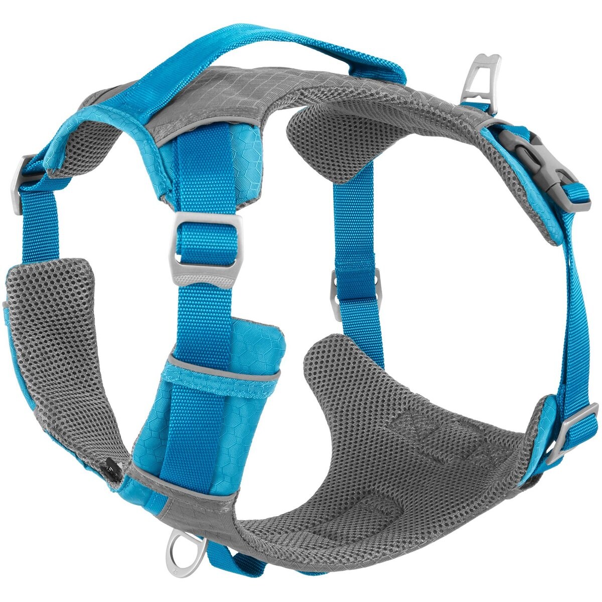 Kurgo Journey Air Polyester Reflective No Pull Dog Harness, Coastal Blue/Charcoal, Large: 24 to 34-in chest