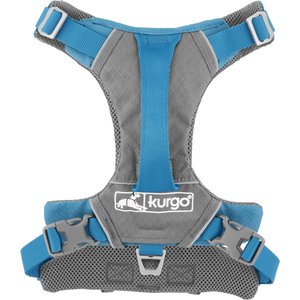 Kurgo Journey Air Polyester Reflective No Pull Dog Harness, Coastal Blue/Charcoal, Large: 24 to 34-in chest