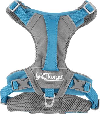 Show full view: Kurgo Journey Air Polyester Reflective No Pull Dog Harness, Coastal Blue/Charcoal, Small: 16 to 22-in chest slide 9 of 11