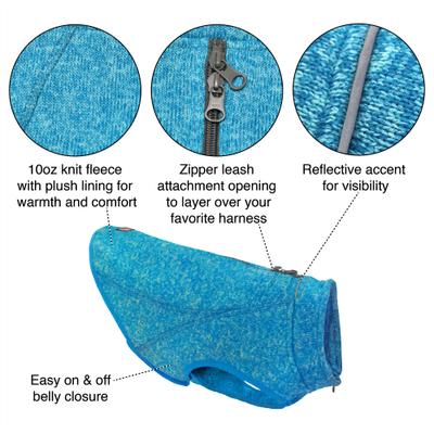 Show full view: Kurgo K9 Core Dog Sweater, Heather Black, X-Large  slide 2 of 10