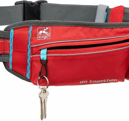 Show full view: Kurgo K9 Excursion Polyester Reflective Hands-Free Running Dog Leash, Red slide 4 of 9