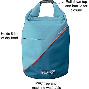 Kurgo Kibble Carrier Travel Dog Food Container, Coastal Blue