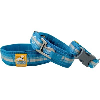 Kurgo Kurgo RSG Polyester Reflective Dog Collar, Coastal Blue/Charcoal Gray, Large: 18 to 29-in neck, 1-in wide