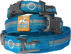 Kurgo RSG Polyester Reflective Dog Collar, Coastal Blue/Charcoal Gray, Large: 18 to 29-in neck, 1-in wide slide 2 of 7