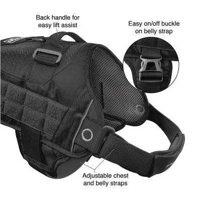 Show full view: Kurgo RSG Townie Polyester Reflective Back Clip Dog Harness, Black, X-Small: 12 to 18-in chest slide 3 of 8