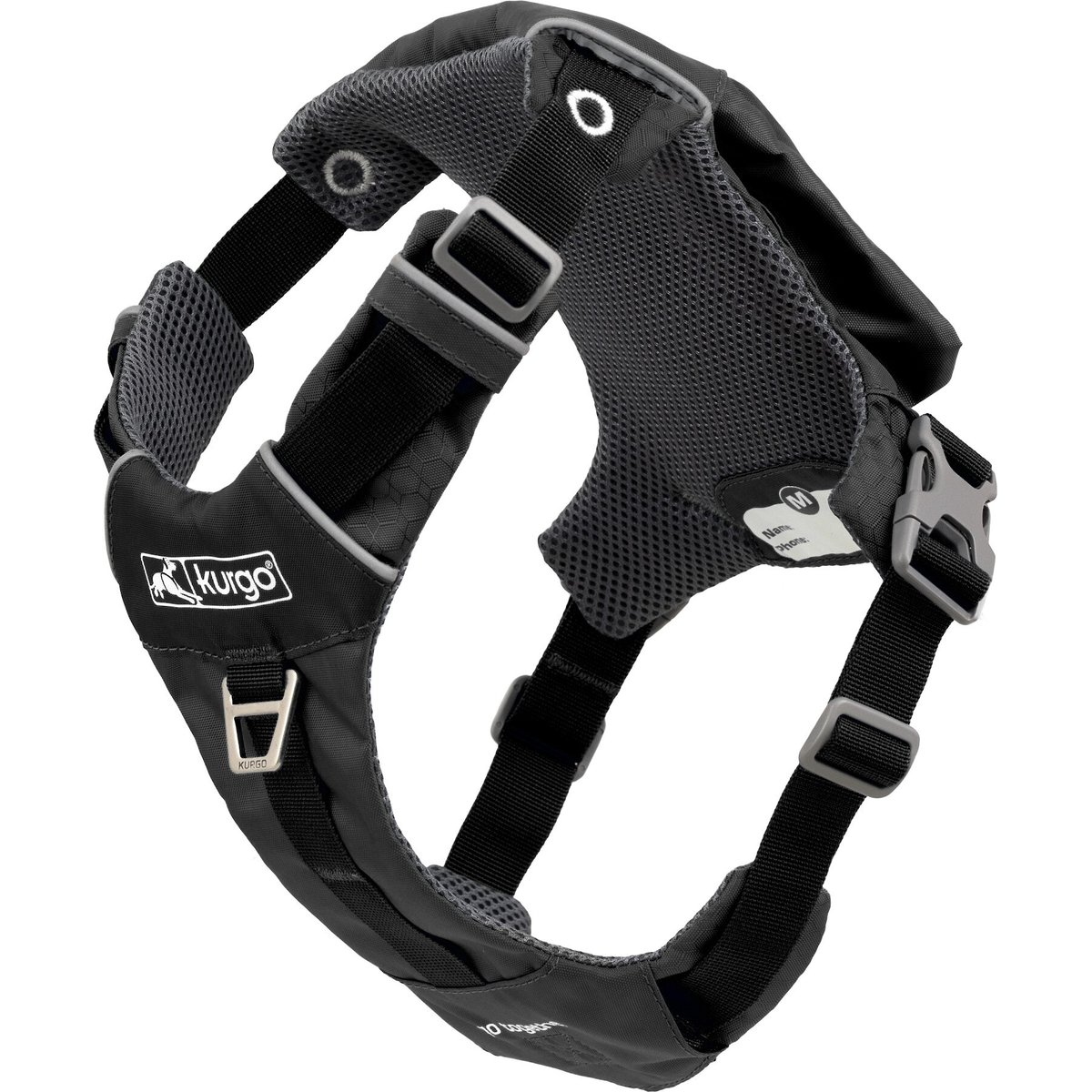 Kurgo Stash n’ Dash Dog Harness, Black, Large