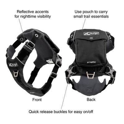 Show full view: Kurgo Stash n’ Dash Dog Harness, Black, Large  slide 4 of 12