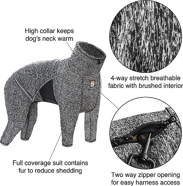 Kurgo Stowe Base Layer Dog Sweater, Heather Black