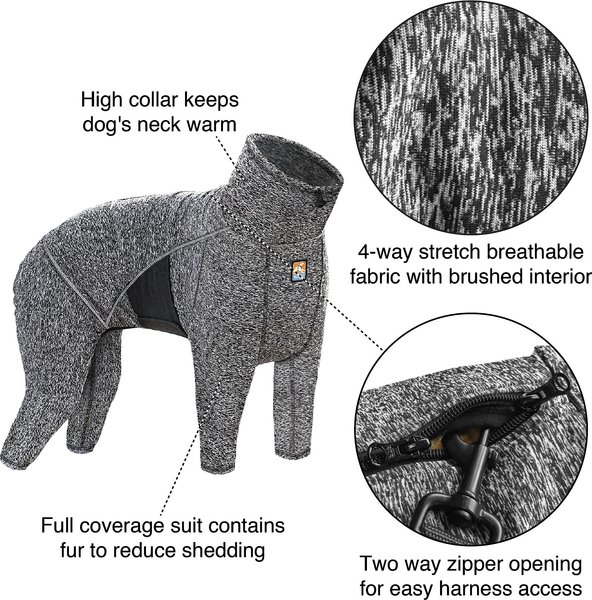 Show full view: Kurgo Stowe Base Layer Dog Sweater, Heather Black, Small slide 2 of 5
