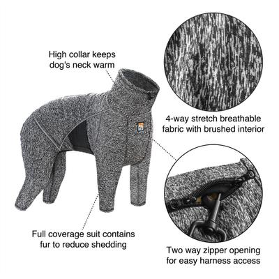 Show full view: Kurgo Stowe Base Layer Dog Sweater, Heather Black, Small slide 2 of 5