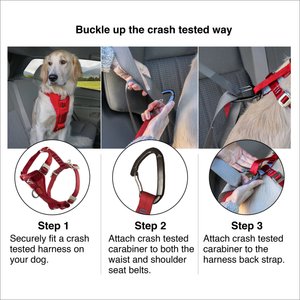 Kurgo Tru-Fit Enhanced Strength Crash Tested Smart Car Dog Harness, Black, Medium