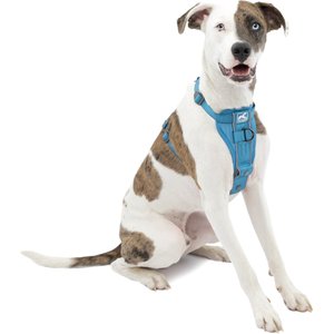 Kurgo Tru-Fit Quick Release & Seatbelt Tether Smart Dog Harness, Blue, Medium 
