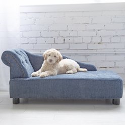La-Z-Boy Chaise Furniture Sofa Dog Bed, Blue, 40-in