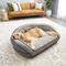 Show in main carousel: La-Z-Boy Harper Bolster Dog Bed with Removable Cover, Smoke slide 7 of 8