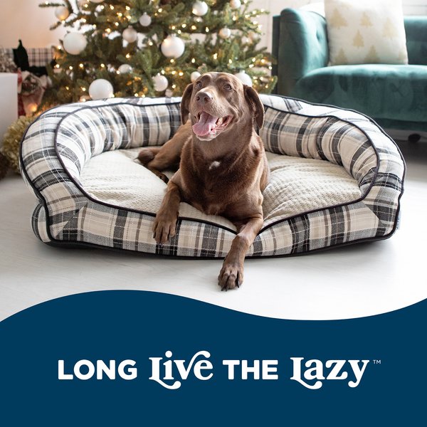 Show full view: La-Z-Boy Harper Furniture Sofa Dog Bed with Removable Cover, Oxford Plaid, Large slide 2 of 7