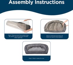 La-Z-Boy Harper Furniture Sofa Dog Bed with Removable Cover, Smoke, Large slide 2 of 7