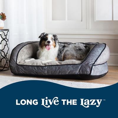 Show full view: La-Z-Boy Harper Furniture Sofa Dog Bed with Removable Cover, Smoke, Large slide 2 of 7