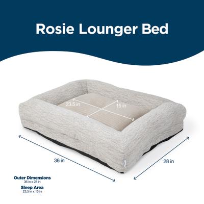 Show full view: La-Z-Boy Petmate Rosie Lounger Dog Bed, Large, Cream slide 4 of 7