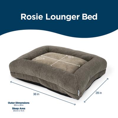 Show full view: La-Z-Boy Petmate Rosie Lounger Dog Bed, Large, Taupe slide 3 of 6