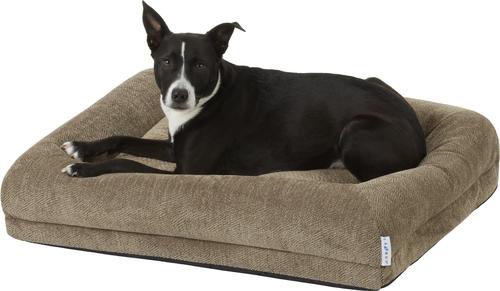 Show full view: La-Z-Boy Rosie Lounger Bolster Dog Bed with Removable Cover, Taupe slide 4 of 5