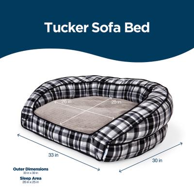 Show full view: La-Z-Boy Tucker Furniture Sofa Dog Bed with Removable Cover, Spencer Plaid, Medium slide 4 of 6