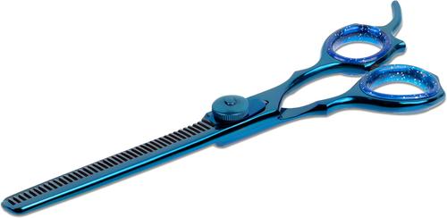 Show full view: Laazar Dog Grooming Thinning Shears with Finger Rest & Case, 6.5-in, Blue slide 2 of 9