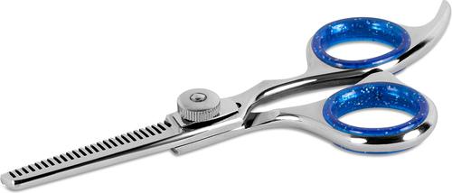 Show full view: Laazar Professional Dog Grooming Thinning Shears, 4.5-in, Silver/Blue slide 3 of 10