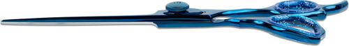 Show full view: Laazar Straight Dog Grooming Scissors with Finger Rest & Case, 7-in, Blue slide 8 of 9