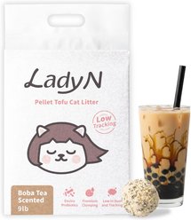 Lady N Classic Pellet Boba Tea Scented Clumping Tofu Cat Litter, 9-lb bag