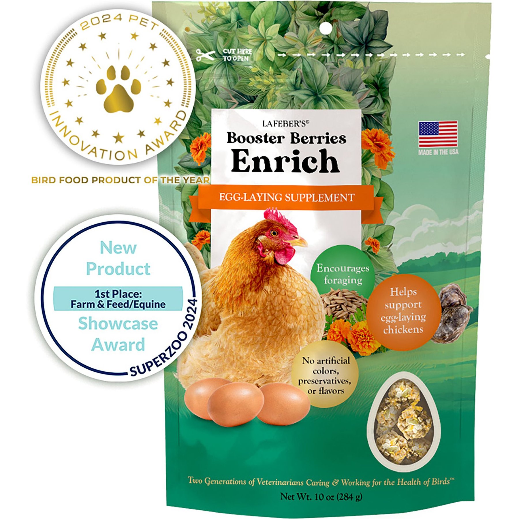 Lafeber Booster Berries Enrich Pellet Chicken Supplement, 10-oz bag