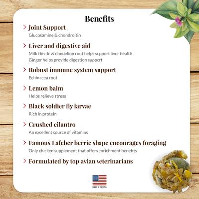 Show full view: Lafeber Booster Berries Senior Pellet Chicken Supplement, 10-oz bag slide 4 of 9