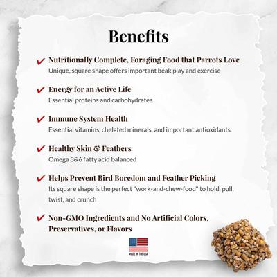 Show full view: Lafeber Classic Avi-Cakes Macaw & Cockatoo Food, 1-lb bag slide 5 of 9