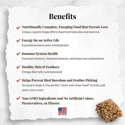 Show full view: Lafeber Classic Avi-Cakes Cockatiel & Parakeet Bird Food, 8-oz bag slide 5 of 8