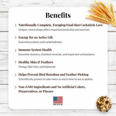 Show full view: Lafeber Classic Nutri-Berries Cockatiel Food, 10-oz bag slide 5 of 9